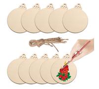 DECUIOCC Adornos Navideños de Madera - Bolas de Madera para Manualidades, Decoraciones de Navidad Perfectas para Romper el Círculo con Troncos de Madera