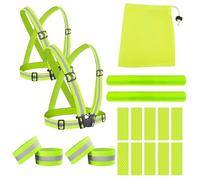 DECUIOCC Conjunto de Chaleco Reflectante - Asegura Visibilidad Máxima en Bicicleta, Moto y más - Kit Completo para Hombres, Mujeres y Jóvenes - Ideal para todas las Actividades al Aire Libre