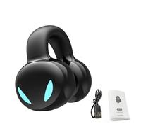 Decumeby Batería de Larga Duración BT Auricular con Gancho para la Oreja Auricular con Clamp/Holder Control Táctil Individual para Teléfonos Inteligentes PC TV IPX5 a Prueba de Sudor (Black)