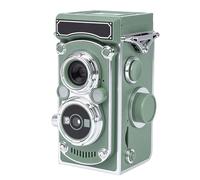 Decumeby Cámara Digital Vintage, Estilo TLR Portátil, Vídeo Retro de 2,7 K, Cámara Vlog de Enfoque Automático de 24 MP con Palanca de Mando Manual, para Principiantes, Adolescentes y (Green)