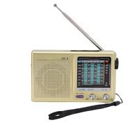 Decumeby Radio Portátil de Corta, Radio Multifunción Am FM SW WB, Multibanda con Conector para Auriculares de 3,5 Mm para Caminar, Viajar a Casa (Gold)