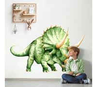 Decvictor Pegatinas de Pared Dinosaurio Grande, Vinilos Decorativos Pared Triceratops Dino, Adesivos Paredes Decoración para Habitación Infantil Dormitorio ludoteca (W136.5 * H87.5 cm)