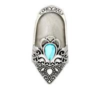 Dedal de Costura Protector de Dedos, Abierto, de Silicona, para Manualidades y Acolchado (Talla L)- Plata