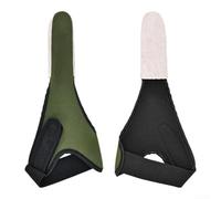 Dedal protector de dedos para caña de pescar hecho de cuero y tela con correa de muñeca ajustable segura para un rendimiento de lanzamiento estable