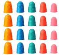 Dedales de Goma Reutilizables de 20 Piezas, Antideslizantes | Protección Cómoda y Segura, Fáciles de Limpiar, Tallas Variadas, Uso en Manualidades y Oficina