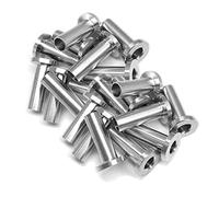 DEDC 20pcs Mangas Protectoras de Acero Inoxidable de Grado Marino para Barandilla de Cable de 1/8 ", 5/32", 3/16" Kit de Fundas Protectoras para Barandilla de Cable Postes de Madera DIY