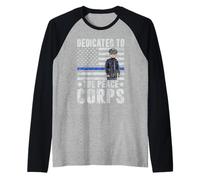 Dedicado a la Policía del Cuerpo de Paz Camiseta Manga Raglan