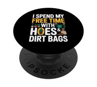 Dedico mi Tiempo Libre a Las Azadas y Las Bolsas de Tierra PopSockets PopGrip Adhesivo