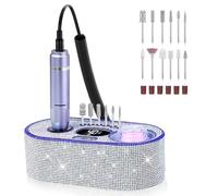 DEDNMSCA Taladro De Uñas Con Lima Eléctrica: Kit De Taladro De Uñas Profesional Brillante Lima Eléctrica De 40000 Rpm Con 12 Brocas Para Uñas Acrílicas Elimina El Esmalte De Gel De Uñas Y Ma