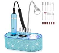 DEDNMSCA - Taladro de uñas eléctrico brillante profesional, máquina de lima electrónica de 40000 RPM con luz LED USB y 12 brocas para quitar uñas acrílicas, manicura de esmalte de gel para salón de