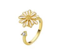 Dedo de apertura de anillo ajustable de mujeres - Depompresión rotatable copo de nieve ANILLO ABIERTO Classal Joyería de anillo de dedo para niñas unisex Regalo de cumpleaños de damas, como se muestra