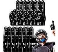 Dedo Gigante de Espuma | Pom-Pom Girl 16 Piezas,Dedos de Espuma para Fans del Deporte, Animación para Equipos Deportivos con Palabras We're Number 1 para Noche Temática