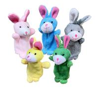 Dedo Puppets, Plush Bunny Toy Set, Interactive Soft Cute Plush, 3.94 in Engaging Storytelling Role Playing, Animal Hand Puppets for Kids, Schools, Playtime, Birthday