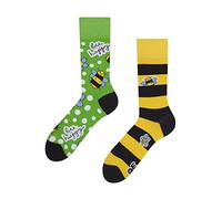 Dedoles Calcetines Unisex Hombre Mujer y Niños Algodón muchos diseños divertidos diferente izquierda derecha, color: Amarillo, diseño: Abeja feliz, tamaño: 35-38