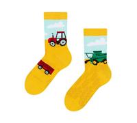 Dedoles Calcetines Unisex Hombre Mujer y Niños Algodón muchos diseños divertidos diferente izquierda derecha, color: Amarillo, diseño: Tractor, tamaño: 27-30
