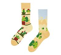 Dedoles Calcetines Unisex Hombre Mujer y Niños Algodón muchos diseños divertidos diferente izquierda derecha, color: Beis, diseño: Cactus enamorado, tamaño: 35-38