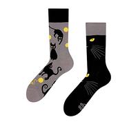 Dedoles Calcetines Unisex Hombre Mujer y Niños Algodón muchos diseños divertidos diferente izquierda derecha, color: Gris, diseño: Ojos de gato, tamaño: 39-42