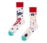 Dedoles Calcetines Unisex Hombre Mujer y Niños Algodón muchos diseños divertidos diferente izquierda derecha, color: Blanco, diseño: Salud, tamaño: 35-38