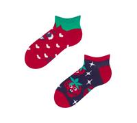 Dedoles Calcetines Unisex Hombre Mujer y Niños Algodón muchos diseños divertidos diferente izquierda derecha, color: Rojo, diseño: Fresas felices (tobilleros), tamaño: 23-26