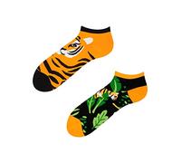 Dedoles Calcetines Unisex Hombre Mujer y Niños Algodón muchos diseños divertidos diferente izquierda derecha, color: Naranja, diseño: Tigre de la jungla (tobilleros), tamaño: 35-38