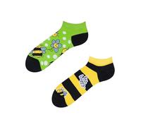 Dedoles Calcetines Unisex Hombre Mujer y Niños Algodón muchos diseños divertidos Fútbol Bicicleta diferente izquierda derecha, color: Amarillo, diseño: Abejas (tobilleros), tamaño: 35-38