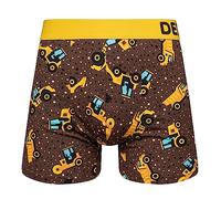 Dedoles Calzoncillos Hombre y Chico Ropa Interior Algodón Boxer Muchos diseños Divertidos Dinosaurios Hockey Patos, Color: Marrón, diseño: Maquinaria Pesada (bóxers Ajustados), tamaño: XL