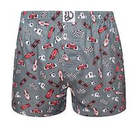 Dedoles Calzoncillos Hombre y Chico Ropa Interior Algodón Boxer Muchos diseños Divertidos Dinosaurios Hockey Patos, Color: Rojo, diseño: Carreras de fórmula (bóxers), tamaño: S