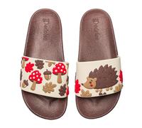 Dedoles Chanclas & Pantuflas Unisex Hombre Mujer y Niños Sandalias diseños divertidos Libros Pizza Flores Fiesta Café Regalo, Color: Erizo del bosque, Tamaño: 35 EU