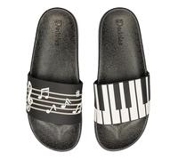 Dedoles Chanclas & Pantuflas Unisex Hombre Mujer y Niños Sandalias diseños divertidos Libros Pizza Flores Fiesta Café Regalo, Color: Música de piano, Tamaño: 41 EU