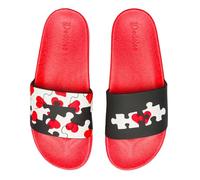 Dedoles Chanclas & Pantuflas Unisex Hombre Mujer y Niños Sandalias diseños divertidos Libros Pizza Flores Fiesta Café Regalo, Color: Rompecabezas de corazones, Tamaño: 36 EU