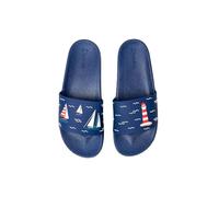Dedoles Chanclas & Pantuflas Unisex Hombre Mujer y Niños Sandalias diseños divertidos Libros Pizza Flores Fiesta Café Regalo, color: Azul, diseño: Veleros en el mar, tamaño: 37