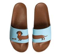 Dedoles Chanclas Unisex Hombre Mujer y Niños Sandalias diseños divertidos Libros Pizza Flores Fiesta Café Regalo, Color: Perro salchicha largo, 46 EU