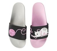 Dedoles Chanclas Unisex Hombre Mujer y Niños Sandalias diseños divertidos Libros Pizza Flores Fiesta Café Regalo, Color: Gato y pelota, 37 EU