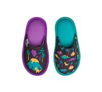 Dedoles Pantuflas Unisex Hombre Mujer y Niños Espuma viscoelástica muchos diseños divertidos Unicornio Gatos Aguacates Planetas Salchicha Regalo, Color: Dinosaurios y volcanes, 30-31 EU