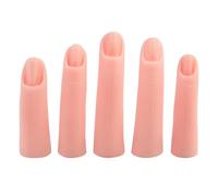 Dedos De Práctica De Uñas - Mano De Manicura De Práctica De Arte De Uñas De Silicona | Mano De Maniquí Flexible Y Realista, 5 Piezas Para Amantes Del Arte, Uñass Acrílicas, Artistas De Salón