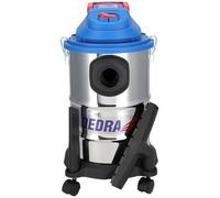 Dedra Aspirador en seco y húmedo DED6610, Fuerte 1200 W, 20 litros de Capacidad, Filtro de algodón + Bolsa, 16 kPa, Peso 5,7, depósito de 20 l, turbina para Flujo volumétrico de 3150 l/m, Peso 5,7 kg