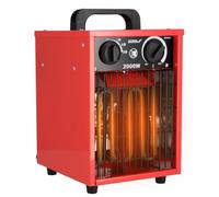 DEDRA Calefactor eléctrico - 1000 W/2000 W, termostato, protección contra sobrecalentamiento, 3 modos de funcionamiento, ajuste de temperatura, ventilador axial, carcasa metálica, compacto, hasta ~ 20