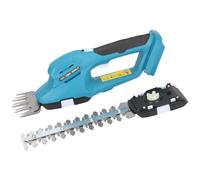 Dedra Cortasetos SAS + All 18 V, 1200 RPM, Velocidad de rotación DED6989, Ideal para Cortar Bordes de césped, Cambio rápido de Cuchilla, Funcionamiento con batería, Mango ergonómico, sin batería