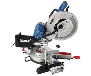 DEDRA DED7772 - Sierra ingletadora radial (2000 W, hoja 305 x 30 mm, 4500 rpm, inclinación izquierda/derecha, con láser, arranque gradual y función de deslizamiento para madera y paneles.