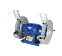 DEDRA DED7776 Amoladora de mesa de doble disco, 150 x 16 mm, posibilidad de montaje en mesa, interruptor bajo tensión, cojín de trabajo ajustable, carcasa metálica