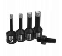 DEDRA Juego de corona de diamante VB 4 piezas: 6,8,10,12 mm, adaptador HEX, uso versátil, uso universal, posible perforación en seco y húmedo, adecuado para amoladora angular