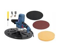 DEDRA Máquina de limpieza de enlucido fuerte 750 W, 375 mm, esponja, papel, plato de lijado, cable largo 5 m, 110 RPM, peso 5,7 kg, cambio de disco fácil y rápido