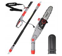 DEDRA Motosierra eléctrica DED8699 2,85 m con brazo telescópico, 750 W, 8", velocidad de cadena eficiente: 11 m/s, sistema sin herramientas para tensar la cadena, ángulo de cabeza ajustable +/-30°