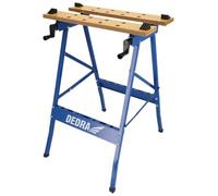 Dedra N111 Banco de Trabajo de Carga máxima 100 kg Gran Superficie de Trabajo Escalera Impresa e indicaciones de ángulo, versátil y Ajustable Banco de Trabajo Plegable con Soportes de sujeción, Mesa