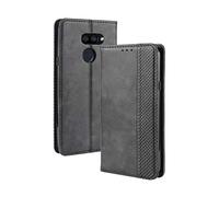 Dedux Flip Funda con LG K40S, Tapa de Billetera de Cuero Retro Cierre Magnético Folio Soporte Ranuras para Tarjetas, Negro