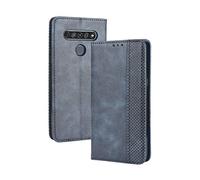 Dedux Flip Funda con LG K41S/K51S, Tapa de Billetera de Cuero Retro Cierre Magnético Folio Soporte Ranuras para Tarjetas, Azul