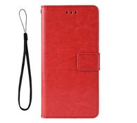 Dedux Flip Funda con LG K50S, Tapa de Billetera de Cuero Retro Cierre Magnético Folio Soporte Ranuras para Tarjetas, Rojo con Cordón
