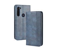 Dedux Flip Funda con Motorola Moto G Pro, Tapa de Billetera de Cuero Retro Cierre Magnético Folio Soporte Ranuras para Tarjetas, Azul