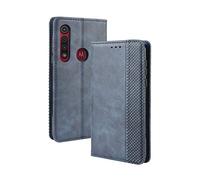 Dedux Flip Funda con Motorola Moto G8 Plus, Tapa de Billetera de Cuero Retro Cierre Magnético Folio Soporte Ranuras para Tarjetas, Azul