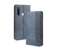 Dedux Flip Funda con Xiaomi Redmi Note 8T, Tapa de Billetera de Cuero Retro Cierre Magnético Folio Soporte Ranuras para Tarjetas, Azul